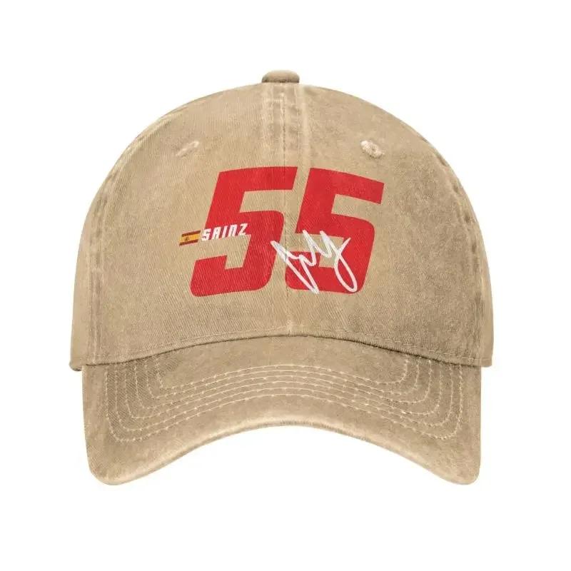 Personalized Cotton Carlos Sainz 55 Formula Racing Driver Baseball Cap Outdoor Unisex Women's Adjustable Dad Hat Summer