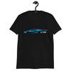 2023 Vette C8 Outline Silhouette Rapid Blue 8th Gen Mid Engine Vette T-Shirt