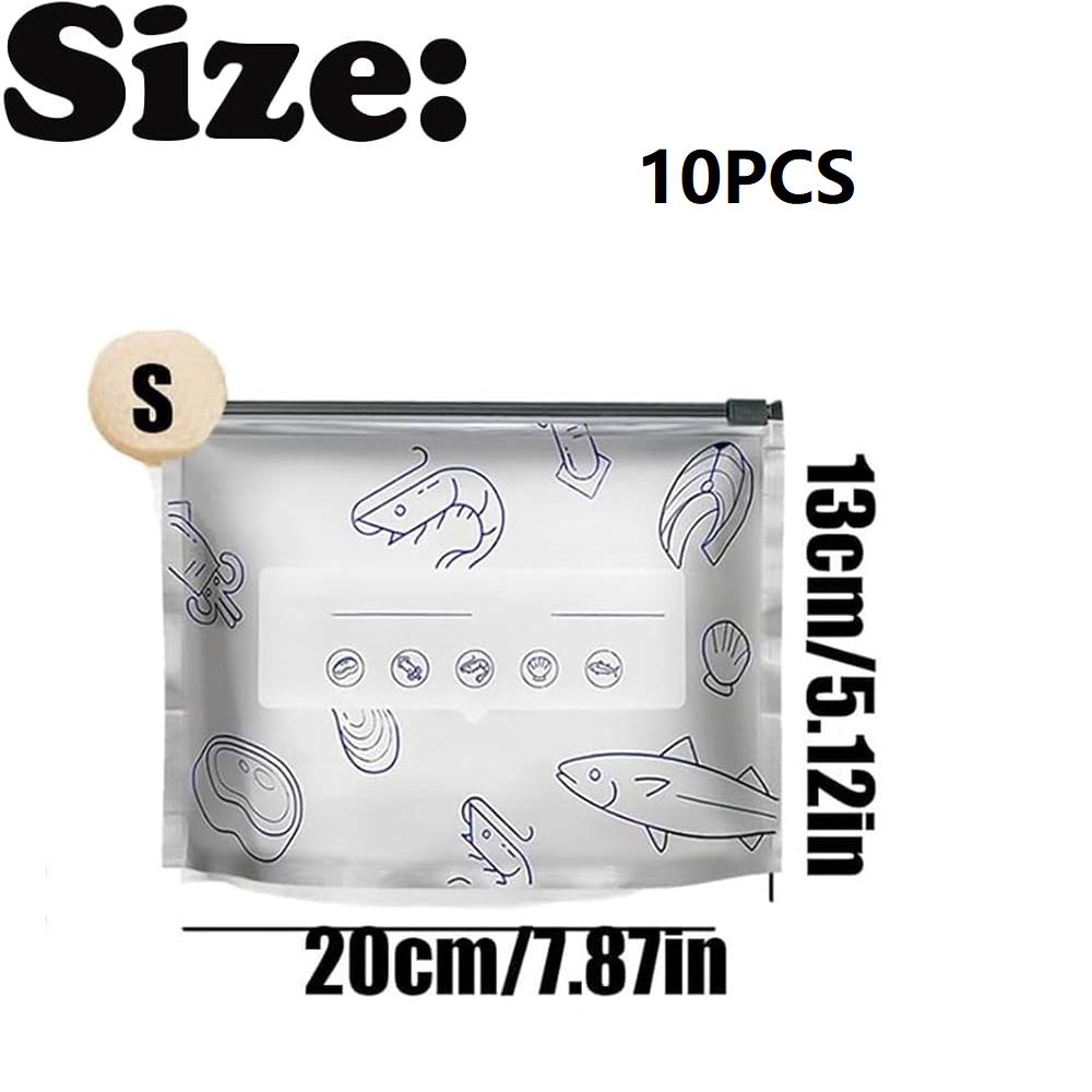 Reusable sealed preservation bags, self-standing aluminum foil sealed bags with labels and zippers, suitable for meat, vegetable