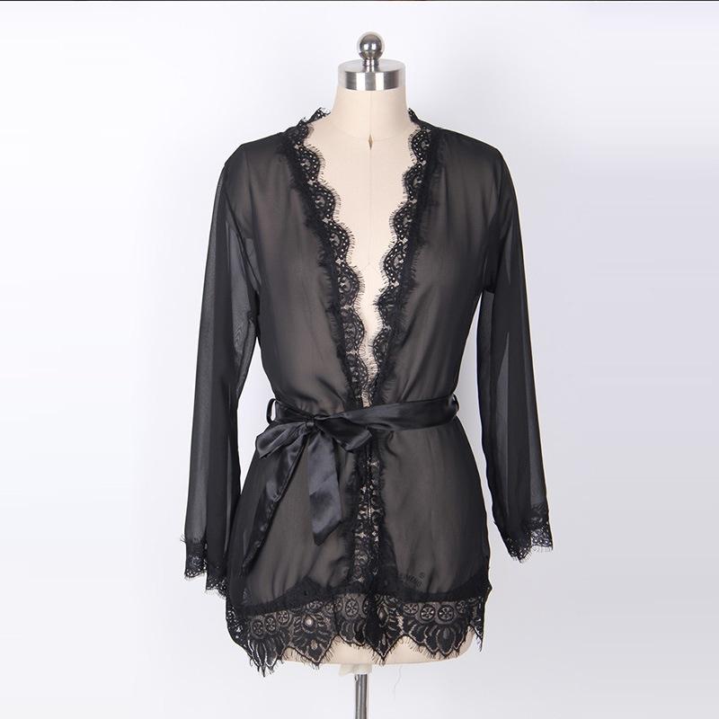 Translucent Pyjamas Buy M-3XL Plus Size Women Pajamas Set Transparent Lace Nightgown ...