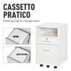 Lockable Two-Drawer Filing Cabinet, with Wheels - White
