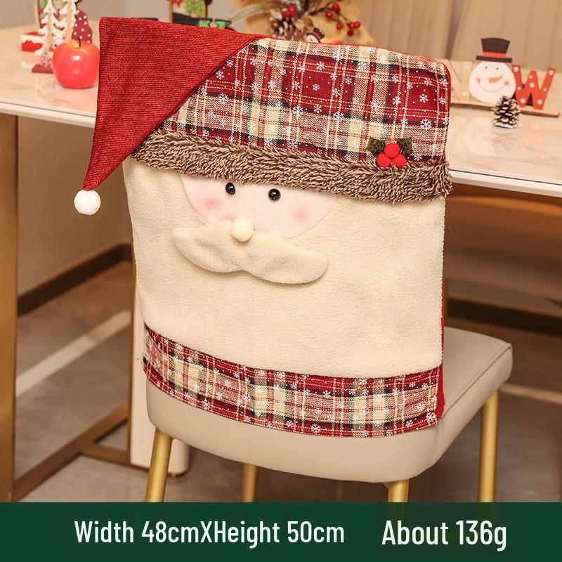 High-Grade Christmas Ornament Hat Chair & Doll Stool Covers for Home Party Decoration