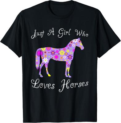 Fun Cute Just A Girl Who Loves Horses T-Shirt Unisex T-Shirt