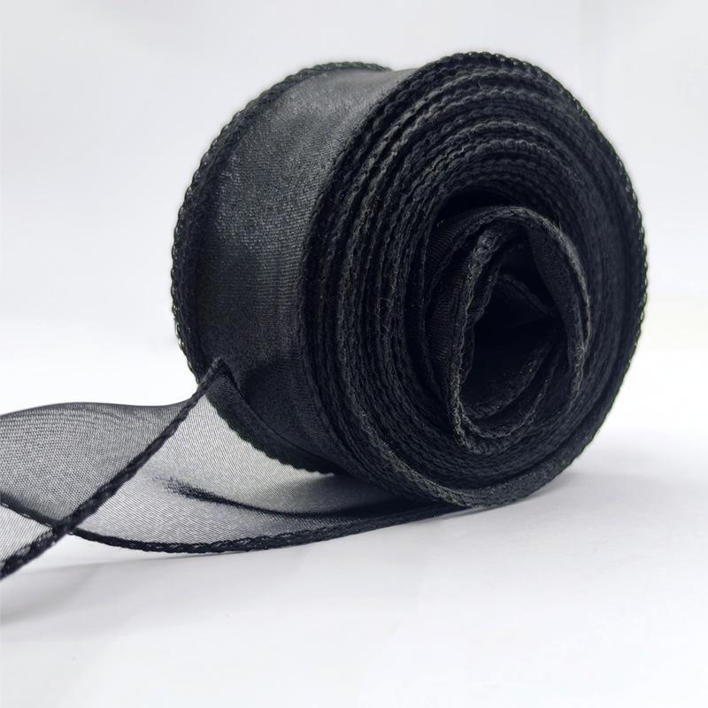 1 Roll Diy Bow Bouquet Voile Ribbons 4X900Cm Fishtail Organza Ribbon Reflective Iridescent Wavy Edge Ribbon For Gift Wrapping