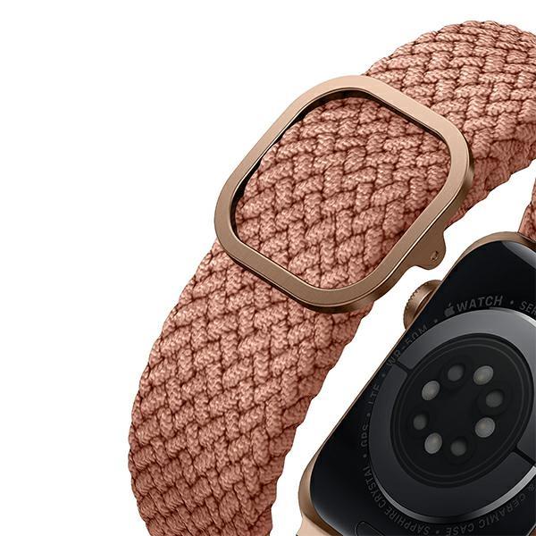 Uniq Aspen Apple Watch Strap 44/42/45 Mmseries 1/2/3/4/5/6/7/8/9/Se/Se2 Braided Pink/Grapefruit Pink