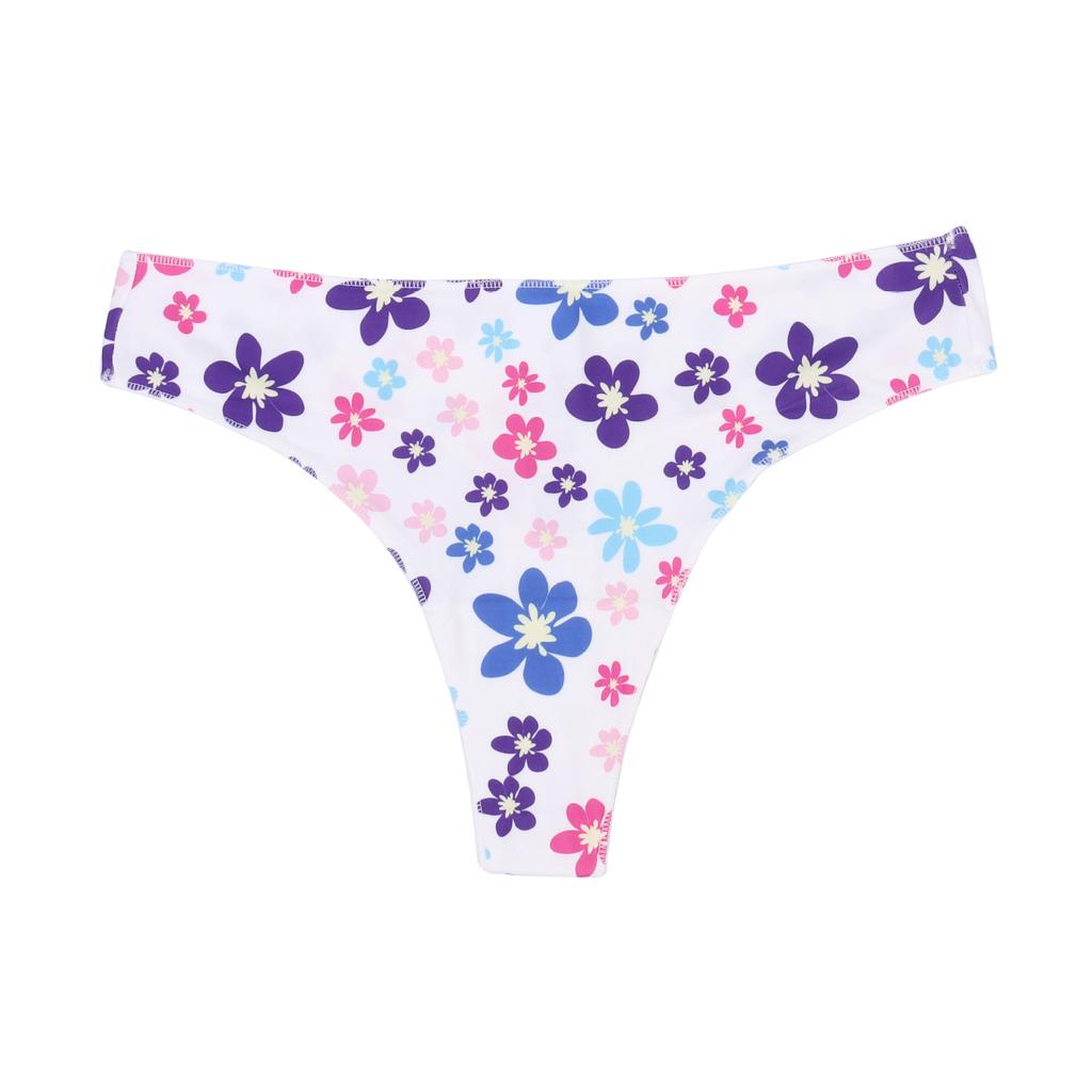 Patterned T-back panties Seamless invisible breathable briefs Low-rise women's knickers Thong underwear