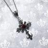European & American Retro Ruby Cross Gothic Dark Fashion Necklace