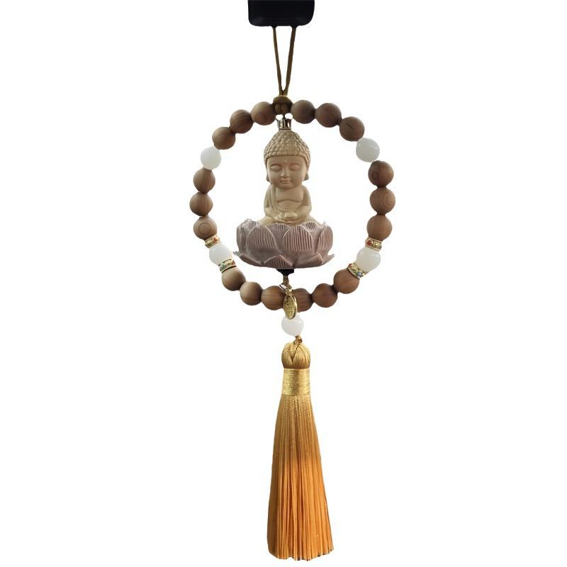 Boxwood Buddha & Guanyin Car Rearview Mirror Pendant Ornament