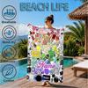 Custom Name Colorful Dream Island Beach Towel Microfiber Beach Towel, Lightweight and Quick-Dry, for Summer Travel, Swimming Pool Gift
