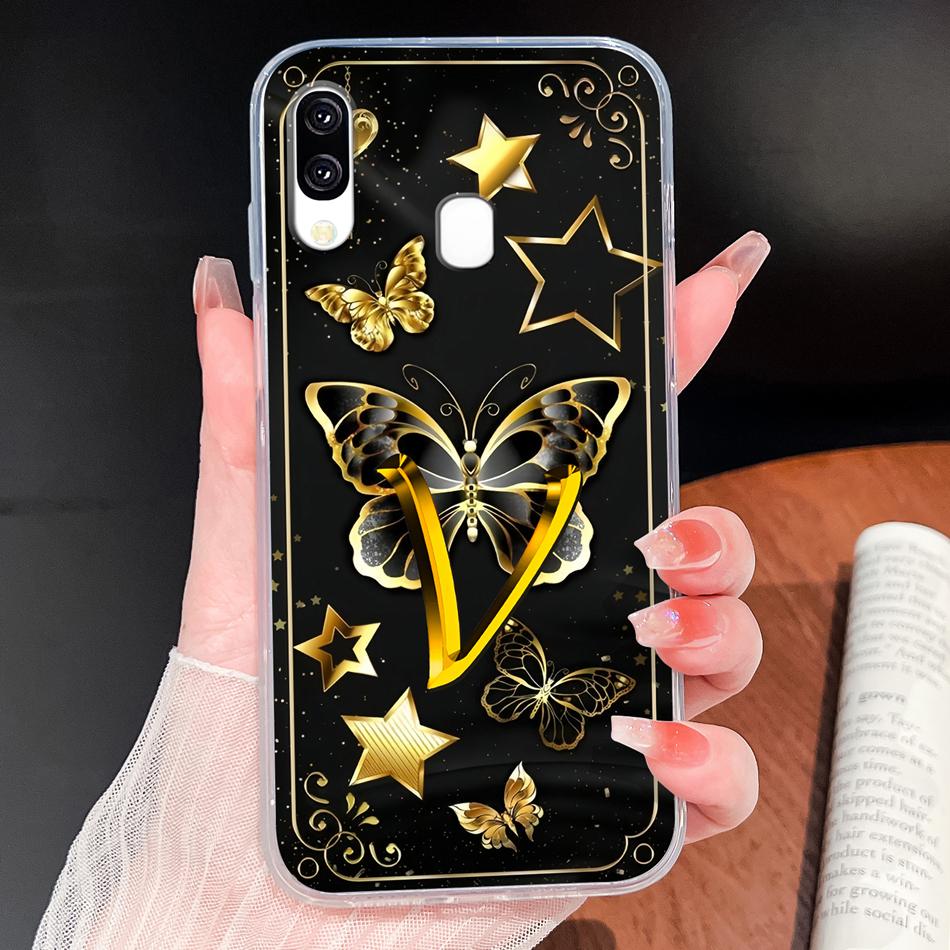 Case For Samsung Galaxy A40 A41 A50 A50S Name Letter Soft TPU Clear Silicone Cover For Samsung A 40 A 50 Lightweight Phone Funda
