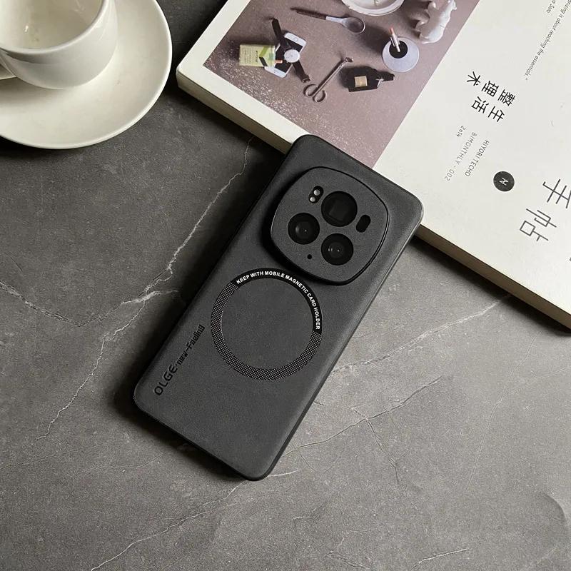 Magnetische Handyhülle für Huawei Honor Magic 7 6 Lite 5 Pro Lammfell-Textur Fuax-Lederhülle für Honor 100 90 80 Pro Flat SE GT