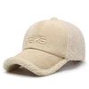 Gorra de Béisbol de Invierno para Hombre Mujer Bordado de Letras Gorra de Lana de Cordero Gorra Cálida
