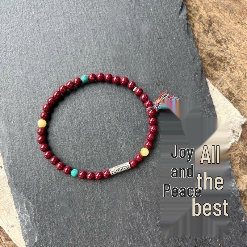 Bracelet Joyeux Chang'an Carpe Koï Cinnabre – Cadeau pour Femme Année de Naissance