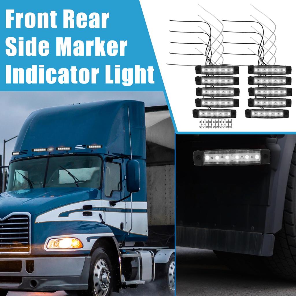 A ABSOPRO Front Rear Side Marker Lights Waterproof Rectangular Position Lamp for Trailer, Truck,