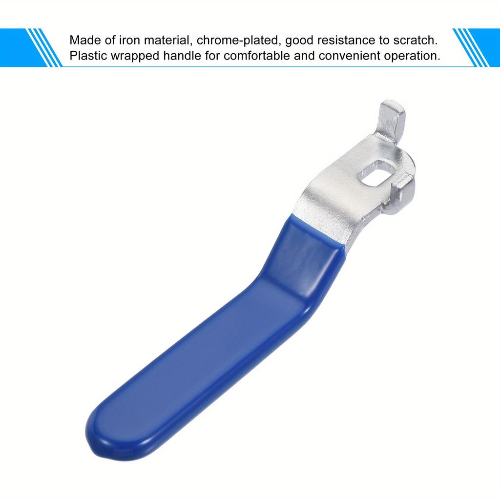 1pc Lever Handle Iron Chrome Plated Replacement Quarter Turn with Plastic Grip Blue for DN25 Ball Valve