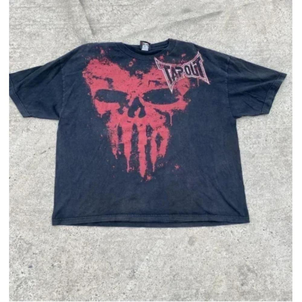 Topuri Retro Affliction anii 2000 Vară Stradă Gotic Retro Imprimat Tricou Supradimensionat Bărbați Hip Hop Harajuku Punk Mânecă Scurtă Tricouri Îmbrăcăminte Femei