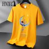HNXC Cotton Short Sleeve T-shirt Men's Fashion Loose Half Sleeve Shirt Printed Compassionate Shirt
