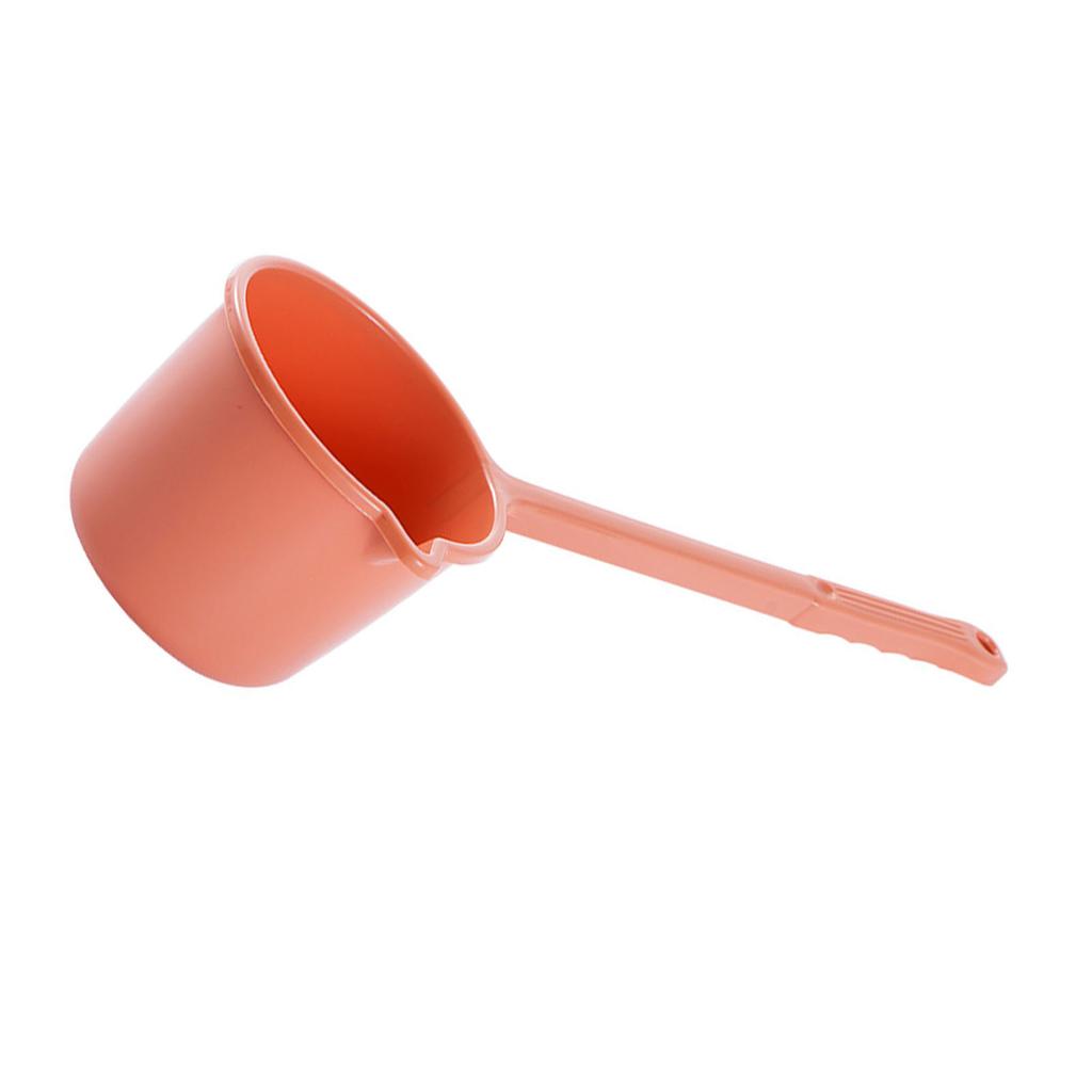 Water Scoop Long Handle Plastic Thickened Red Orange Water Dipper for Kitchen Bath Hair Washing