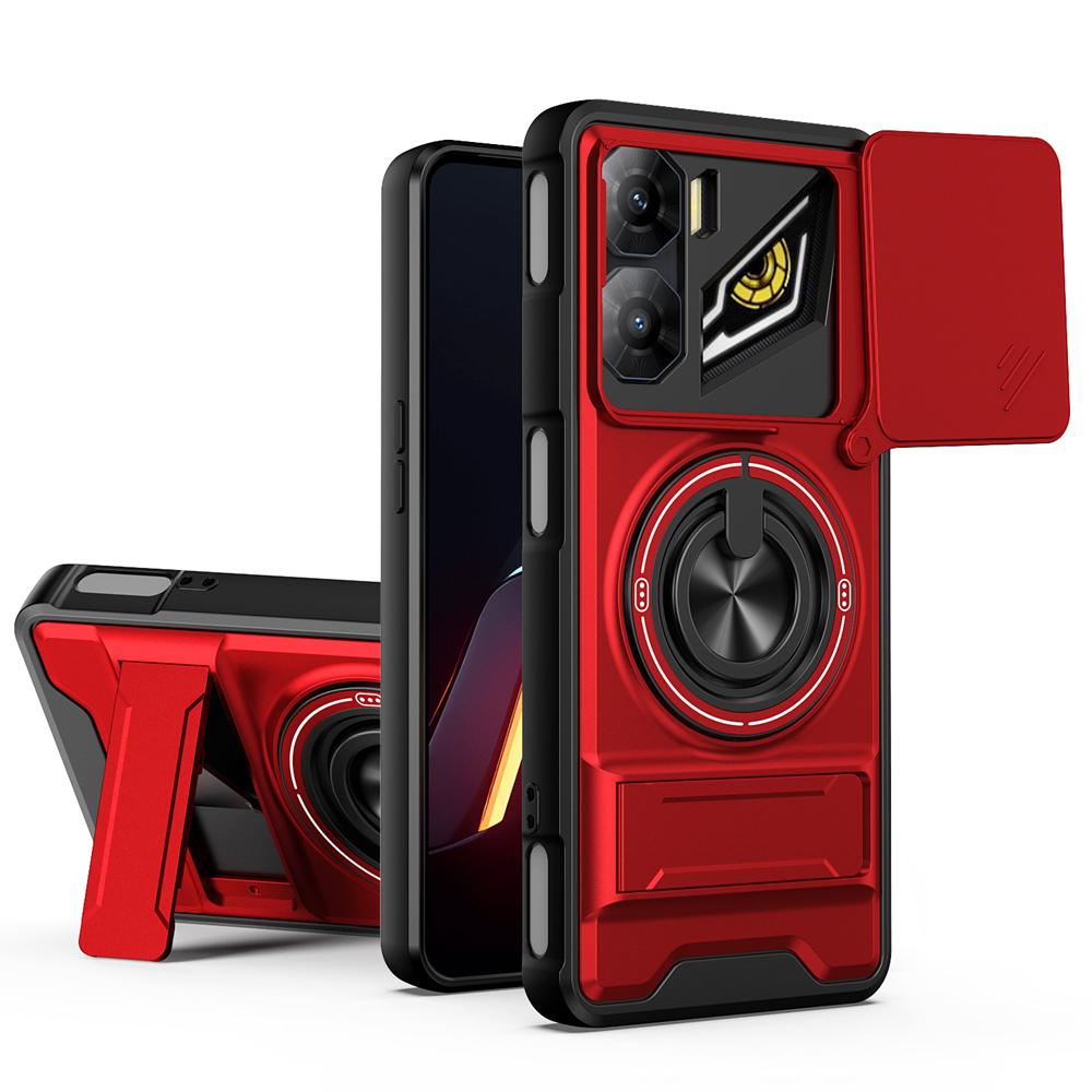 KEYSION Magnetic Phone Case for ZTE Nubia Neo 3 5G Slide Camera Protection Upright Kickstand Shockproof Cover for Nubia Neo 3 5G