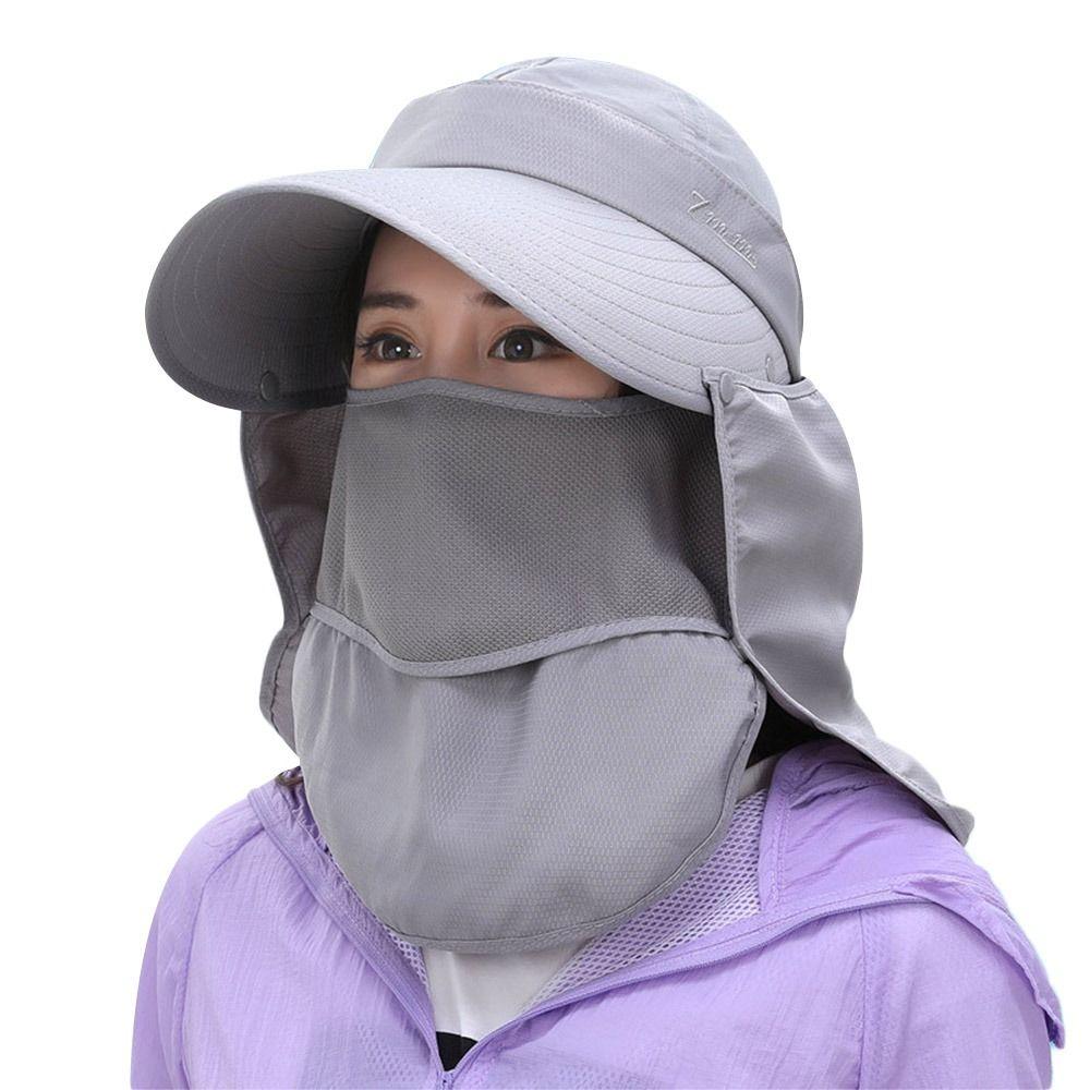 Women Breathable Detachable UV Protection Beach Cap Shade Hat Sunshade Sun Hat Fisherman Cap