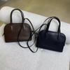 Niche First-layer Cowhide Minimalist Style New Spring and Summer Shell Bag Single Shoulder Crossbody Portable Commuter Bowling Bag