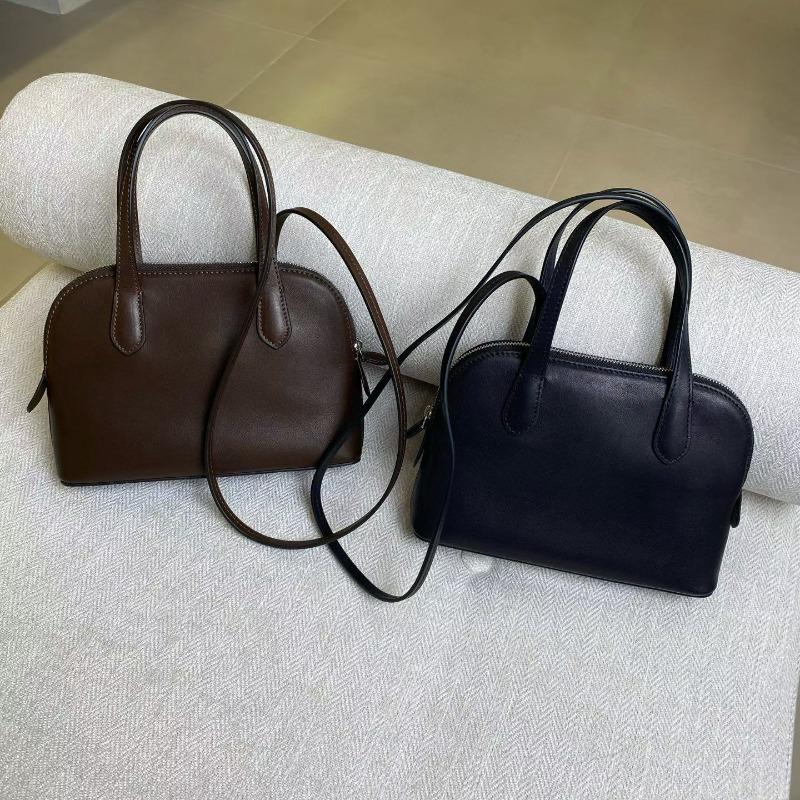 Niche First-layer Cowhide Minimalist Style New Spring and Summer Shell Bag Single Shoulder Crossbody Portable Commuter Bowling Bag
