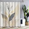 Elegant Gold and Silver Leaf Shower Curtain for a Modern and Luxurious Bathroom Decor