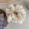 Solid Soft Color Mesh Yarn Scrunchies Elastic Hair Ties for Women and Girls High Ponytail Fashion Accessory Casual Headwear