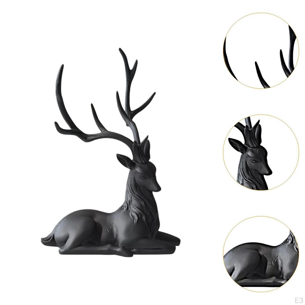 Statue Moose Figurine Gift Craft Sculpture Deer Ornament for Office Bedside Indoor Fireplace