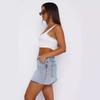 Versatile Punk Women's Clothing Fashion Graceful and Fashionable Sleeveless Strap Short Crop Top Lace Patchwork White Vest