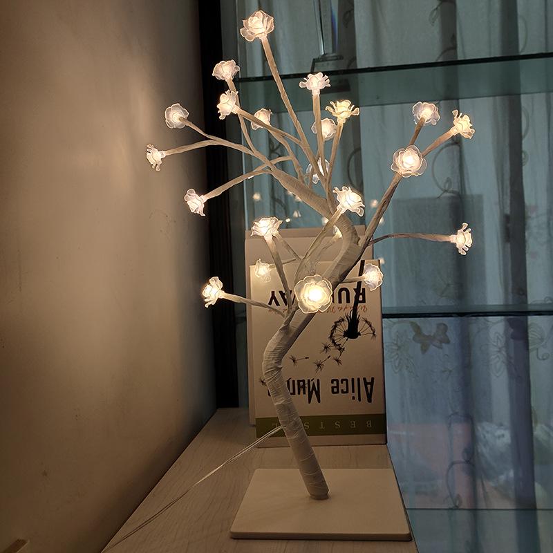 LED Maple Leaf Tree Lamp with Voice Remote - Creative USB Night Light for Room Decor & Gifts