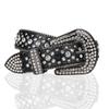 Used [New] [$ole Only] Sole Only Belt Glaring Black Bling Hip Hop Western CZ Diamond Artificial 115cm Cool Men's Women's Unisex (Black 115cm) 1