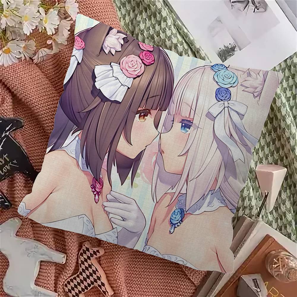 Anime Nekopara Pillow Cushion Cover Pillowcase Living Room Sofa Home Decor Customized