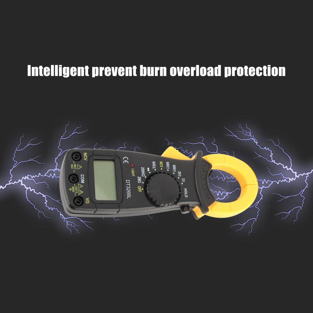 Clamp Meter Digital Clamp Meter Digital Clamp Multimeter LCD Display Clamp Ammeter DT3266L Shipped with included batteries