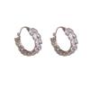 Korean Style Temperament Niche Design Zircon Wheat Ear Hoop Earrings Women Light Luxury Fashion Exquisite High-end Atmospheric Earrings