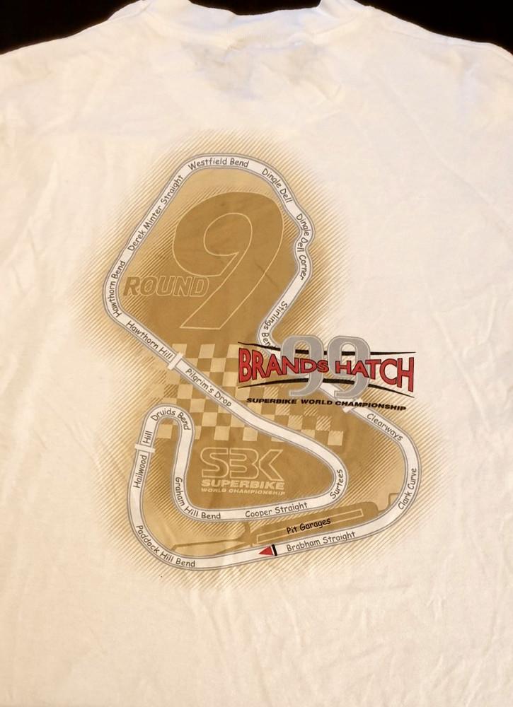 

SUPERBIKE WORLD CHAMPIONSHIP Brands Hatch Vintage 1999 TShirt White Size Large. Unisex T-Shirt M
