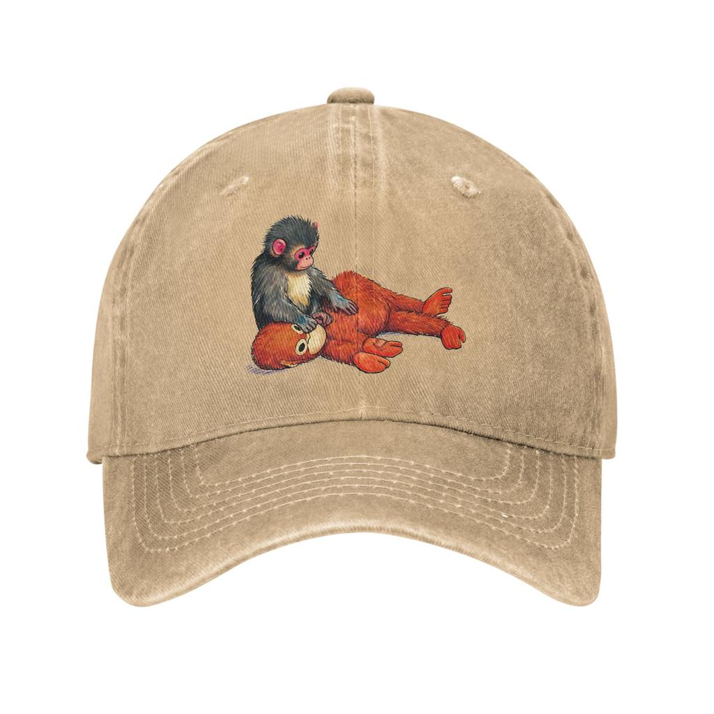 Punch Monkey Baseball Cap Sun Tennis Skate Breathable Washed Trucker Hat Men Women Classic Design Baseball Caps