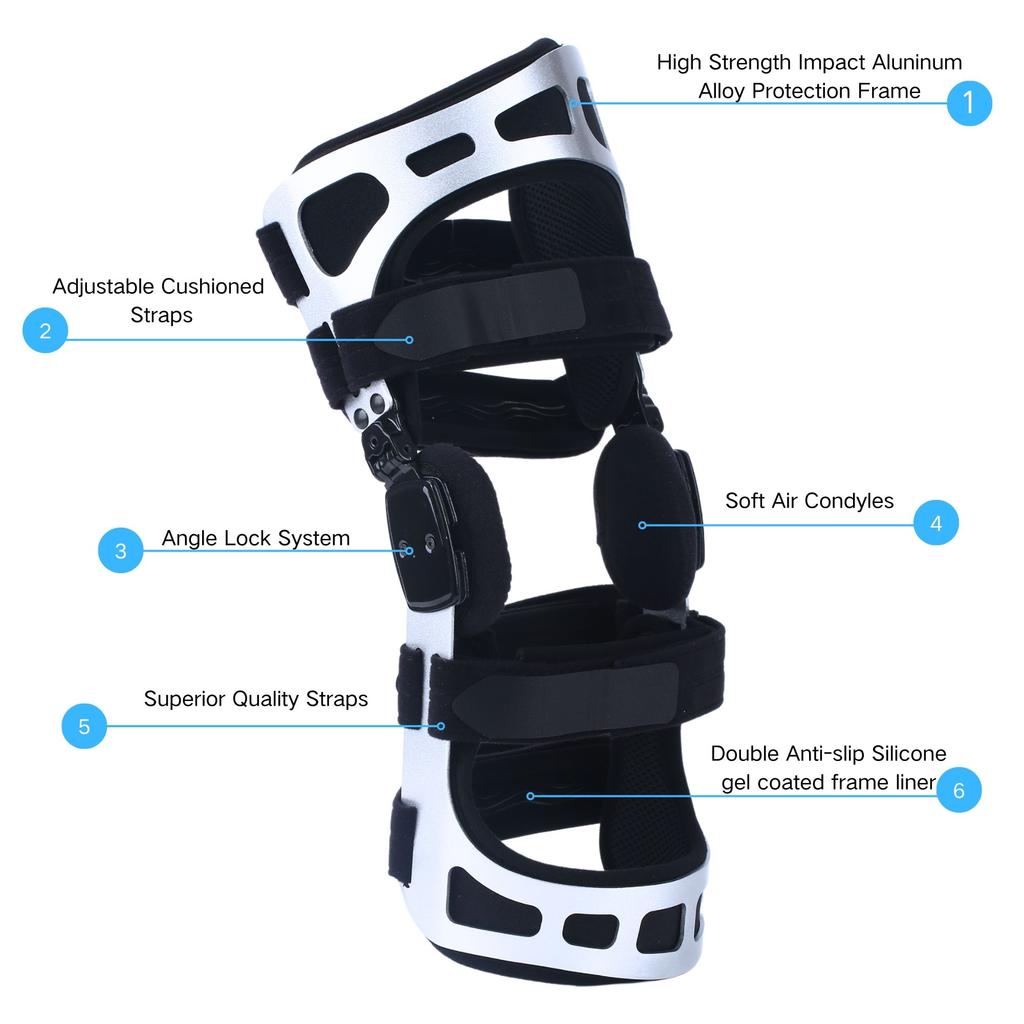 OA Unloader Knee Brace, Double Upright Unloader Knee Brace for ACL, PCL, Mild Osteoarthritis, Bone-on-Bone Pain