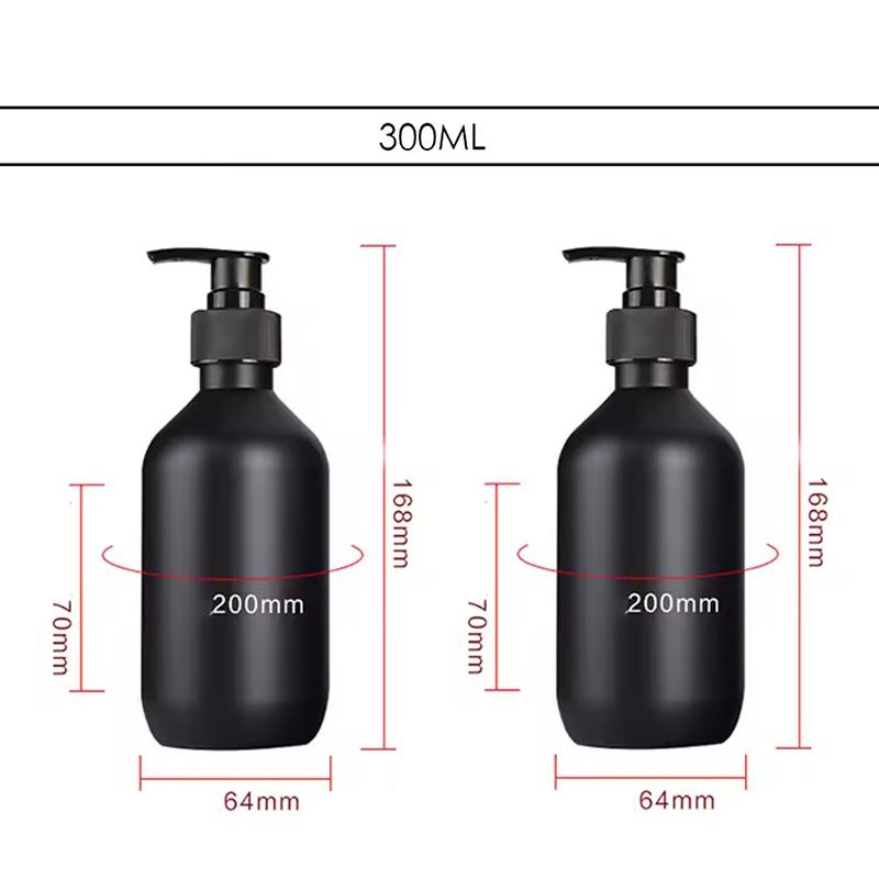 Matte Black 300/500ML Liquid Soap Dispenser Refillable Shampoo Conditioner Body Lotion Container for Bathroom Supplies Hotel