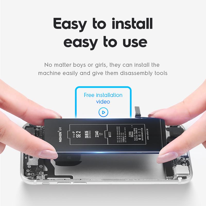 Batterie NOHON Ersatz Lithuim Polymer Hohe Kapazität Für Apple iPhone SE 2016 2020 8Plus 8 7Plus 7 6SPlus 6S 6Plus 6 X XS XR
