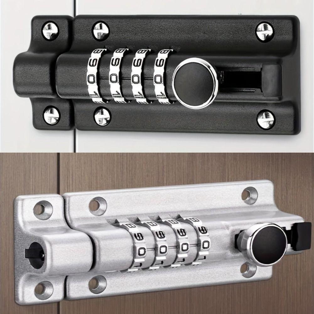 Anti-Rust Digital Deadbolt Lock 4 Digit Pin Code Waterproof Security Lock No Drilling Anti-theft Combination Bolt Lock