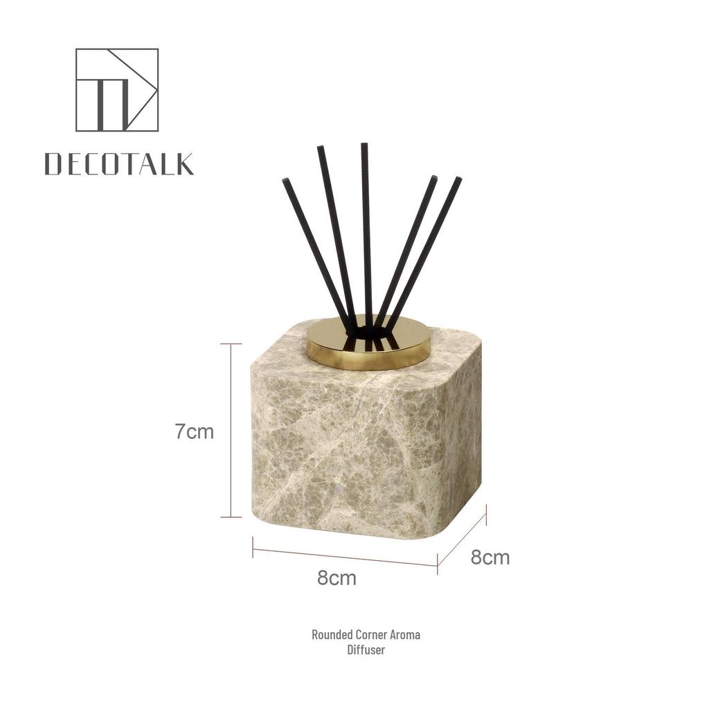 DecoTalk Wabi-Sabi Marble Bathroom Set: Matte Washbasin, Aroma Diffuser, Tissue Box