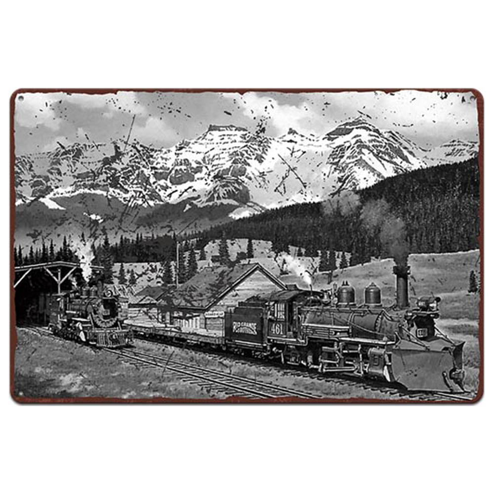 Poster Metal Tren Placă Vintage Semne de tablă Poster de perete Poster Placă retro Bar Pub Club Decor Home Decor Autocolante Poster