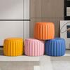 Cushion Seat Pumpkin Stool Low Profile Ottoman Storage Seat Footstool  Shoe Changing Area