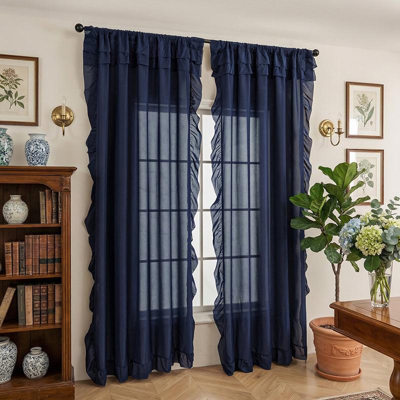 1 Panel Raff-Fenstervorhang, Romantische Raff-Vorhänge für Schlafzimmer, Wohnzimmer oder Esszimmer Bauernhaus Hütte Heimdekoration