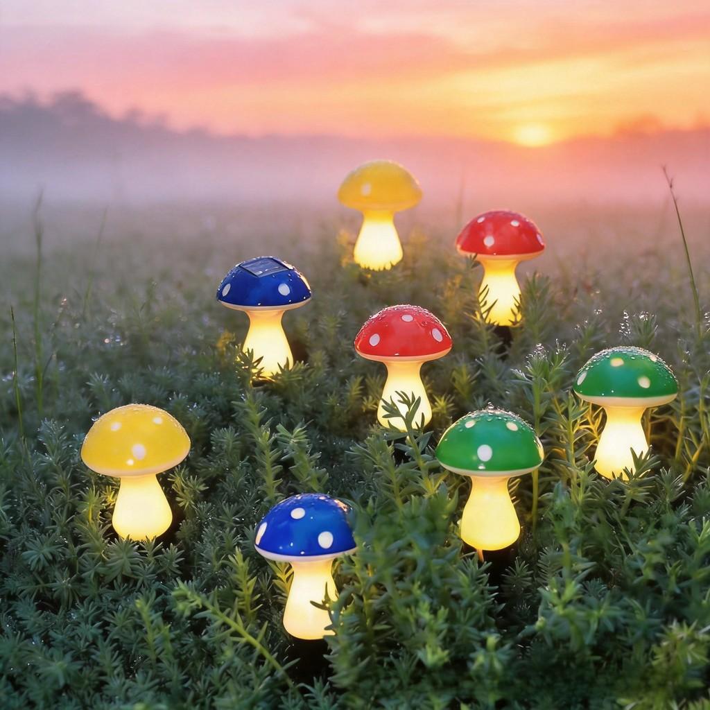 Solar Mushroom Garden Lights With 8 Modes For Outdoor Pathway Decor