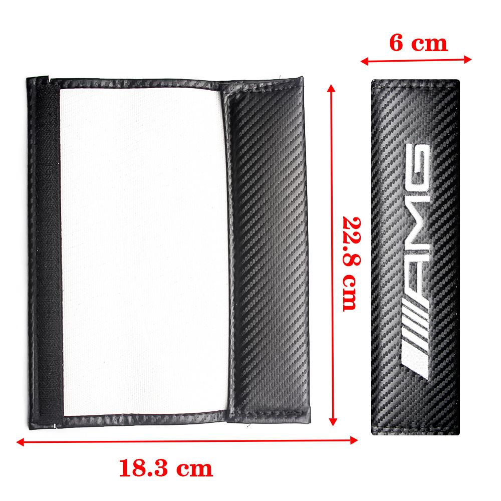 Carbon Fiber Leather Car Seat Belt Cover Shoulder Pad Neck Protection for Mercedes benz AMG C E S GLE CLC Class W204 W203 W205