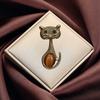 Retro Green Eyes Cat Brooch Universal Animal Alloy Badge Fashionable and Versatile Clothes Bag Accessories Brooch enamel pins