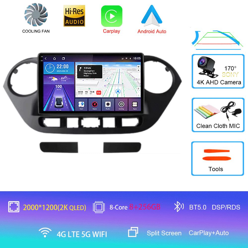 Car Radio Android 14 for Hyundai Grand I10 2013-2018 Multimedia Player 2Din GPS Navigation Carplay Stereo DVD Head Unit Speakers
