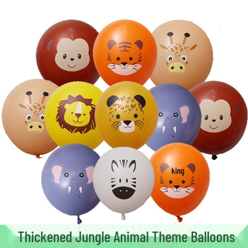 Balões de Látex Espessos com Tema de Animais da Selva para Decorações de Festa de Aniversário Infantil
